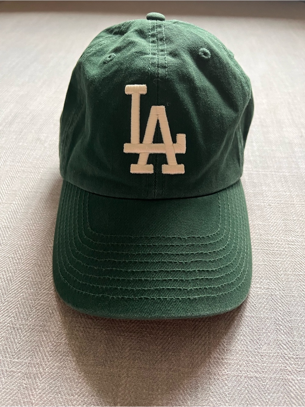 LA Dodgers Adjustable Dad Baseball Cap in Dark Green